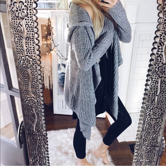 Urban Outfitters Sweaters - Hooded Gray Cardigan